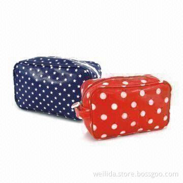 Cosmetic Pouches with TC Cloth Lining and 12oz Cotton Canvas, Measures 20 x 7 x 12cm